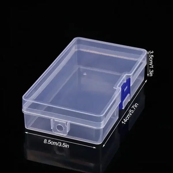 5pcs Transparent Lockable Empty Box, Rectangular Plastic Storage Box, PP Packaging Parts Box, Stationery Storage Box With Lid 2