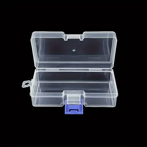 5pcs Transparent Lockable Empty Box, Rectangular Plastic Storage Box, PP Packaging Parts Box, Stationery Storage Box With Lid 3