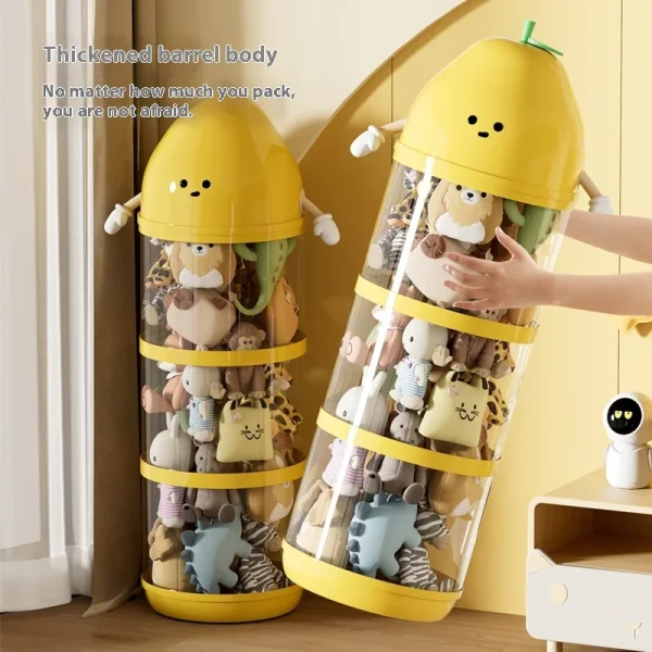 Large Capacity Storage Bucket Transparent Large Children's Toy Storage Box Plush Toy Debris Storage Tube HomeSupplies 1