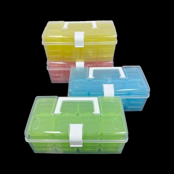 32 Grids Transparent Plastic Storage Box Multifunctional Diamond Painting Nail Art Beads Container Large Capacity Handheld Boxes 2