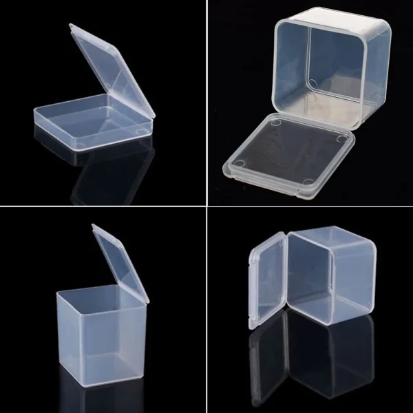 Mini Plastic Rectangular Storage Box Translucent Packing Box Dustproof Durable Strong Jewelry Beads Crafts Case Storage Case 6