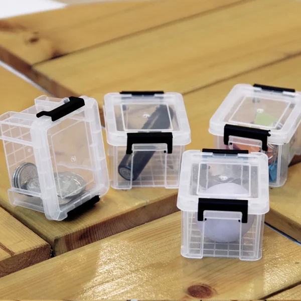 1PC Mini Storage Box Transparent Plastic Storage Box Sundries Storage Box Trivia Parts Tool Storage Box Household Goods 2