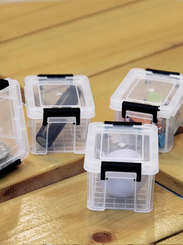 1PC Mini Storage Box Transparent Plastic Storage Box Sundries Storage Box Trivia Parts Tool Storage Box Household Goods 5