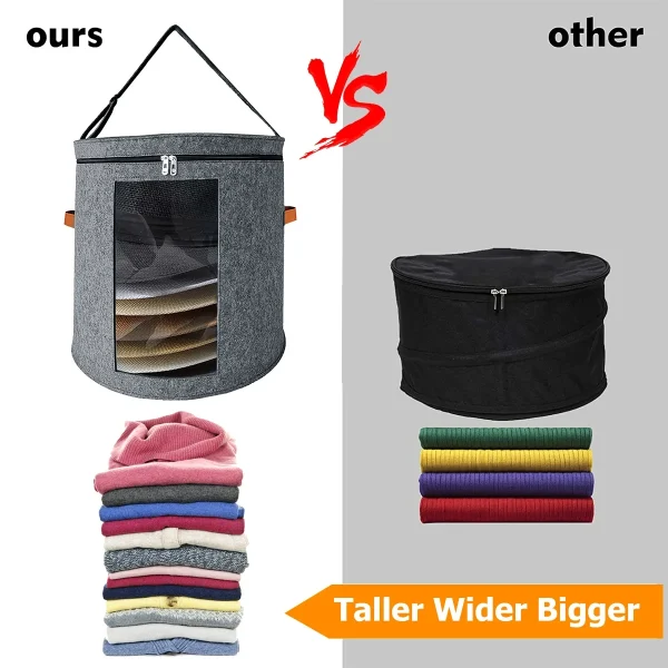Hat Storage Box Foldable Pop Up Clothes Scarf Children's Toys Dustproof Organizer Case Portable  Adjustable Shoulder Strap 4