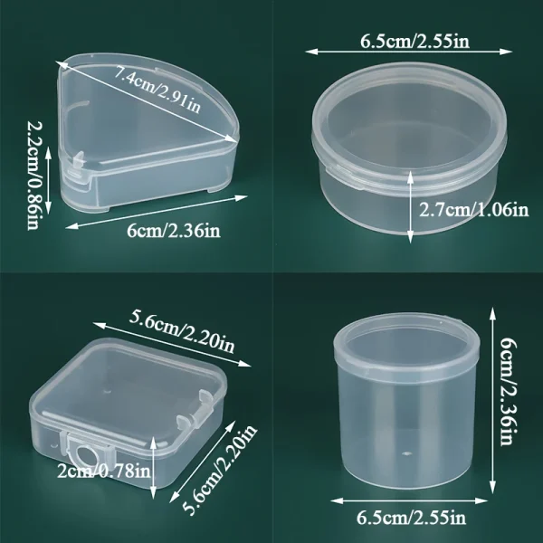 Plastic Transparent PP Storage Box Makeup Tools Powder Puff Storage Case Rubber Band Hard Skin Pill Grocery Storage Box 2