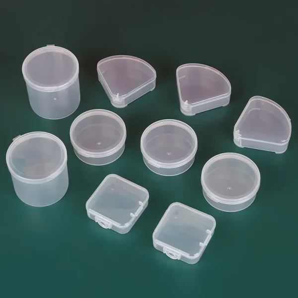 Plastic Transparent PP Storage Box Makeup Tools Powder Puff Storage Case Rubber Band Hard Skin Pill Grocery Storage Box 3