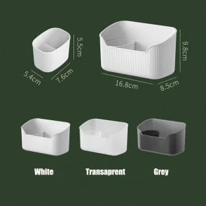 Desktop Cosmetics Storage Box Toiletries Cotton Swab Container Bathroom Accessories Brushes Makeup Organizer Case Lipsticks Box 1