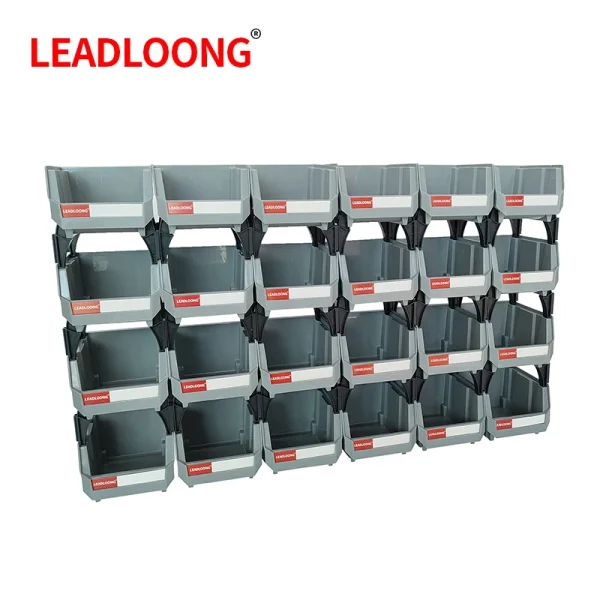 6/24 Pcs Gray Color Parts Storage Box Home Garage Tool Box Screws Craft Cabinet Plastic Tool Screws Box Tray Organize Box 1