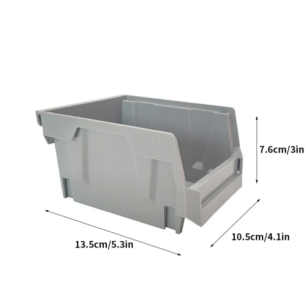 6/24 Pcs Gray Color Parts Storage Box Home Garage Tool Box Screws Craft Cabinet Plastic Tool Screws Box Tray Organize Box 3
