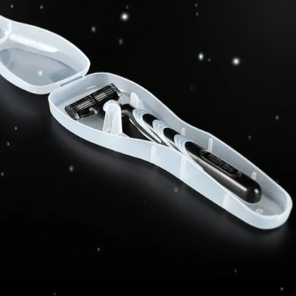 Men's Shaver Storage Box Transparent Plastic Holder Portable Travel Razor Case Shaving Box Containers 3