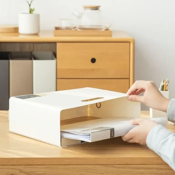 Gifts Plastic File Box Large Capacity Foldable A4 Storage Box Stationery Supplies Foldable Desk Organizer 3