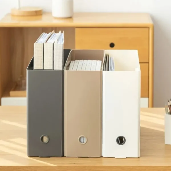 Gifts Plastic File Box Large Capacity Foldable A4 Storage Box Stationery Supplies Foldable Desk Organizer 5