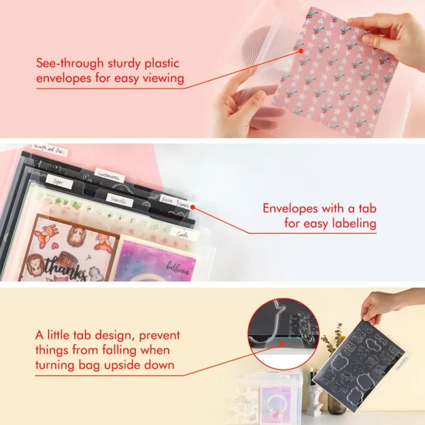 Double Sided Strong Magnetic Sheets, Plastic Storage Envelopes and Clear Craft Storage Box for Storing Scrapbooking  Craft Dies 2
