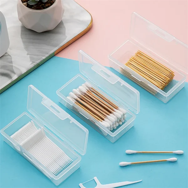 Portable Storage Box Travel Transparent Medicine Box Cotton Swab Holder Case Jewelry Organizer Dust-proof Container Accessories 2