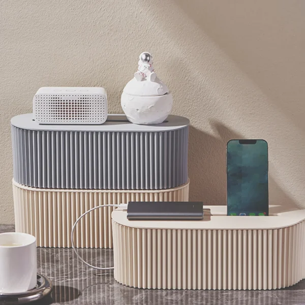 Cable Tidy Box Desktop Cord Organizer Large Capacity Power Stripe Organizer Cord Safety Storage Box for Hiding Messy Cables 4