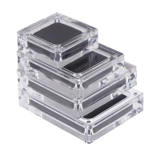 Acrylic Glass Top Gem Box Gemstone Diamond Display Stand Holder Storage Organizer Case 1