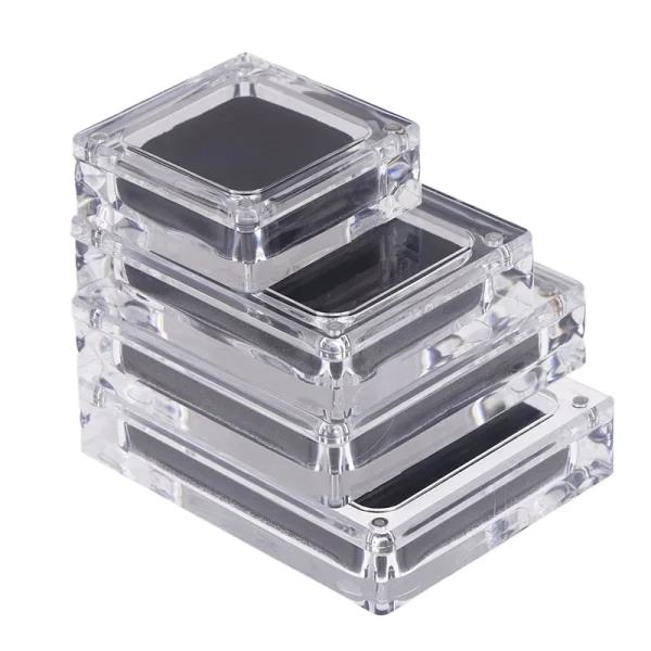 Acrylic Glass Top Gem Box Gemstone Diamond Display Stand Holder Storage Organizer Case 1