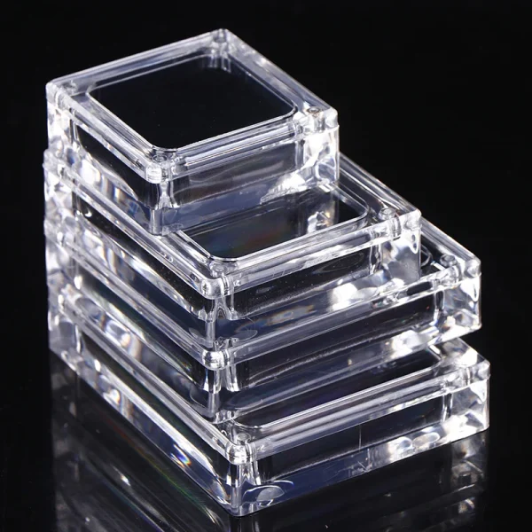 Acrylic Glass Top Gem Box Gemstone Diamond Display Stand Holder Storage Organizer Case 3