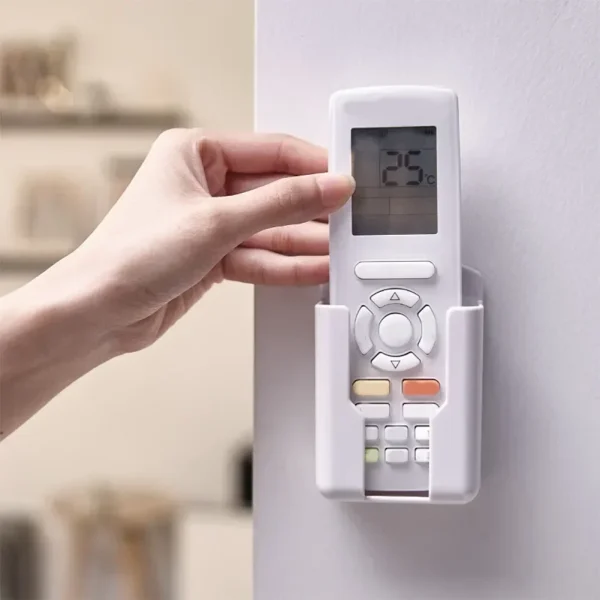 Wall Mounted Remote Control Holder Organizer Storage Box Phone Plug Stand Holder Air Conditioner Remote Holder Storage Organizer 1