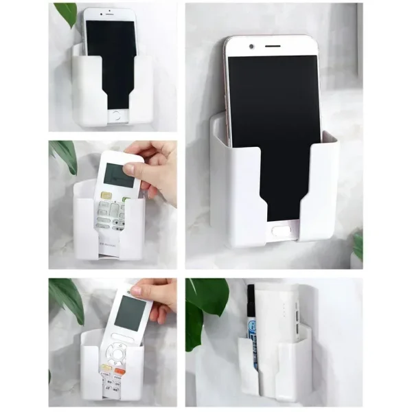 Wall Mounted Remote Control Holder Organizer Storage Box Phone Plug Stand Holder Air Conditioner Remote Holder Storage Organizer 3