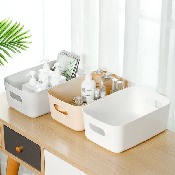 Desk Organizers Household Sundries Plastic Storage Box Office Desktop Student Dormitory Finish Cosmetics Kitchen Storage Basket 1