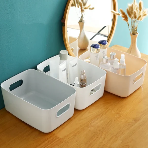 Desk Organizers Household Sundries Plastic Storage Box Office Desktop Student Dormitory Finish Cosmetics Kitchen Storage Basket 3