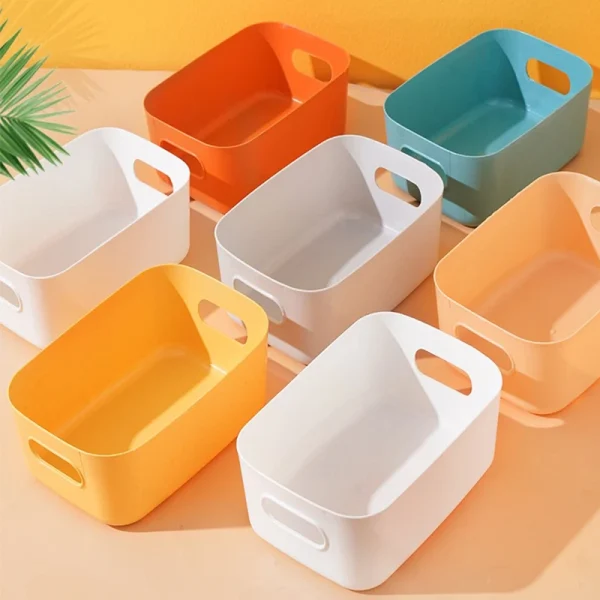 Desk Organizers Household Sundries Plastic Storage Box Office Desktop Student Dormitory Finish Cosmetics Kitchen Storage Basket 5
