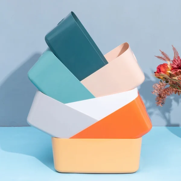 Desk Organizers Household Sundries Plastic Storage Box Office Desktop Student Dormitory Finish Cosmetics Kitchen Storage Basket 6