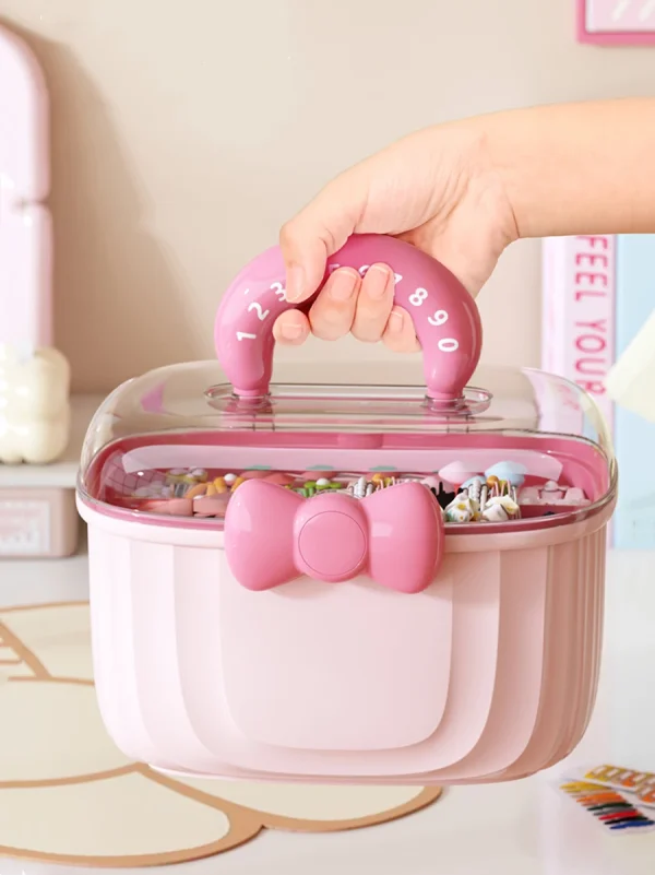 Hair Accessories Storage Box, Portable Makeup Organizer for Hair Clips, Hair Ties, Earrings, Bracelets, Necklaces 3