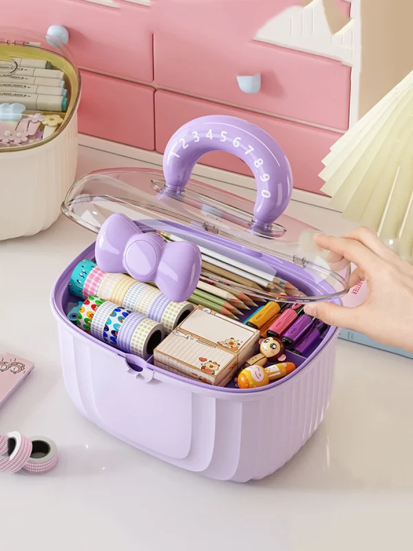 Hair Accessories Storage Box, Portable Makeup Organizer for Hair Clips, Hair Ties, Earrings, Bracelets, Necklaces 5