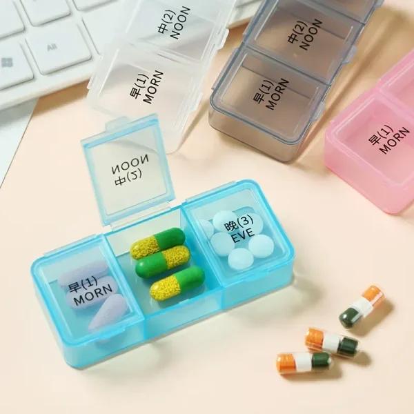 1 Day 3 Grids Rainbow Pill Medicine Box Tablet Medicine Organizer Health Storage Pill Box Holder Splitters With Printed 2