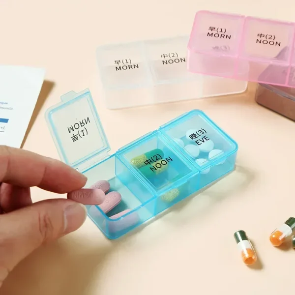 1 Day 3 Grids Rainbow Pill Medicine Box Tablet Medicine Organizer Health Storage Pill Box Holder Splitters With Printed 3