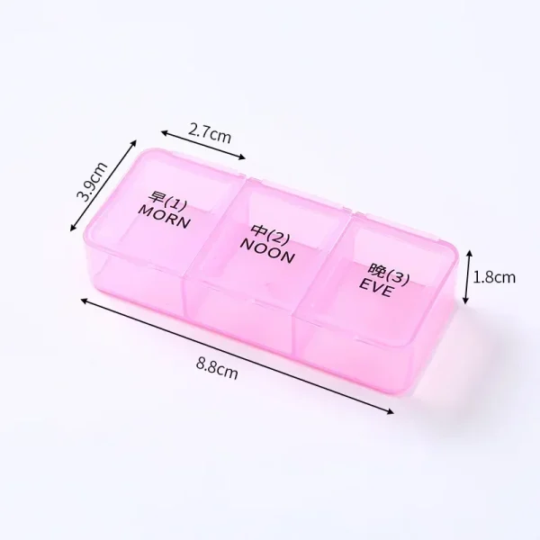 1 Day 3 Grids Rainbow Pill Medicine Box Tablet Medicine Organizer Health Storage Pill Box Holder Splitters With Printed 6