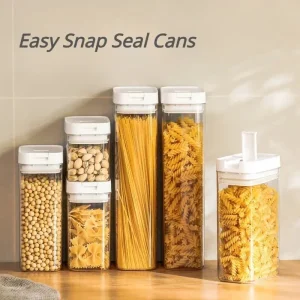Sealed Plastic Food Storage Box Cereal Candy Dried Jars with Lid Fridge StorageTank Containers Household Items Kitchen Organizer 1