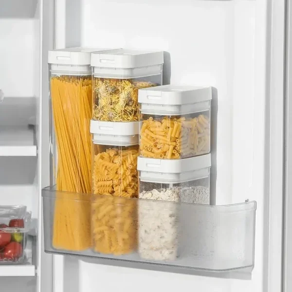 Sealed Plastic Food Storage Box Cereal Candy Dried Jars with Lid Fridge StorageTank Containers Household Items Kitchen Organizer 5
