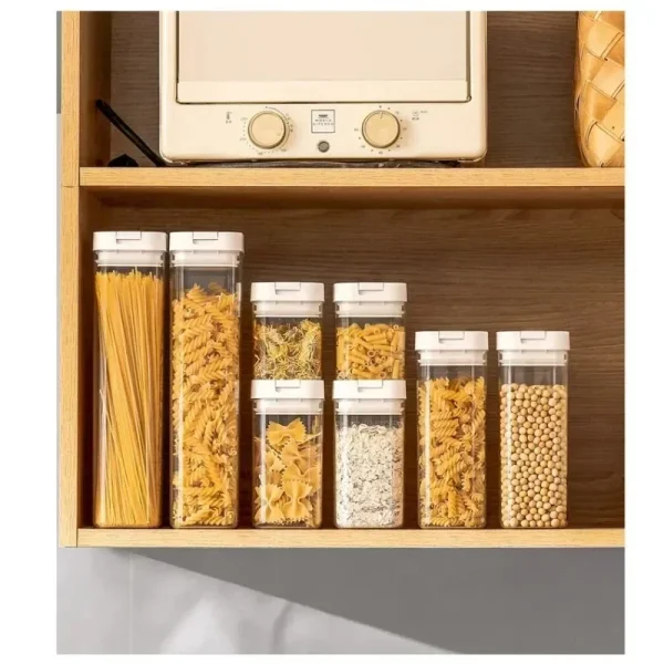 Sealed Plastic Food Storage Box Cereal Candy Dried Jars with Lid Fridge StorageTank Containers Household Items Kitchen Organizer 6