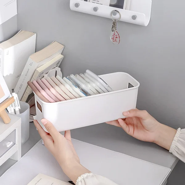 1/2Pcs Multifunctional Desktop Storage Box Toiletries Cosmetic Sundries Plastic Storage Organization Box Drawer Organizer 2