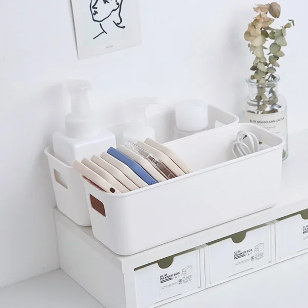 1/2Pcs Multifunctional Desktop Storage Box Toiletries Cosmetic Sundries Plastic Storage Organization Box Drawer Organizer 3