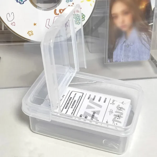 INS Transparent Plastic Storage Box Mini Plastic Box Rectangle Storage Box Desk Organizer Box Storage Case Container 3