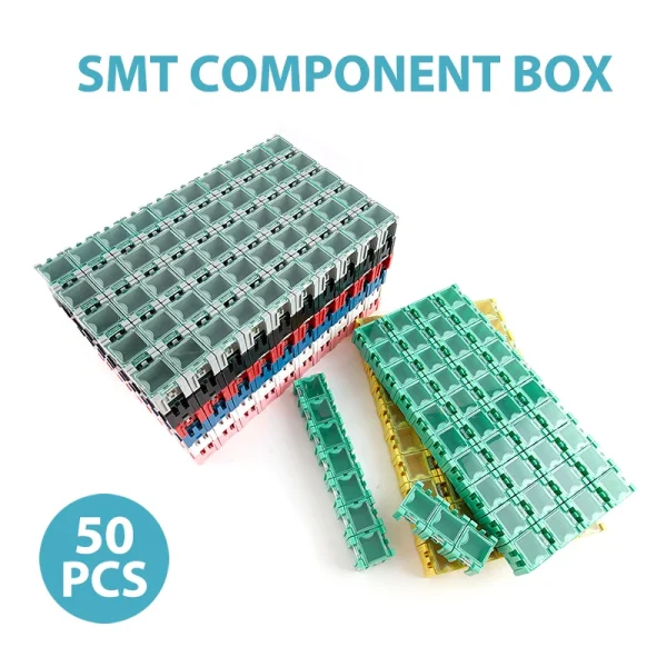 50Pcs/Set SMD SMT Electronic Component Container Mini Storage Boxes kit desk organizer 3