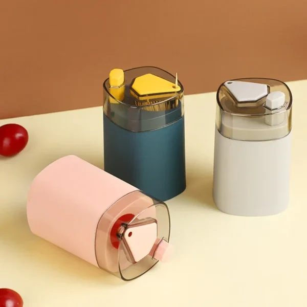 New Automatic Toothpick Box Portable Transparent Household Table Toothpick Container Storage Box Toothpick Storage Box Dispenser 3