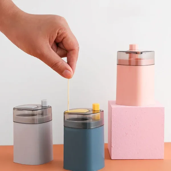 New Automatic Toothpick Box Portable Transparent Household Table Toothpick Container Storage Box Toothpick Storage Box Dispenser 4
