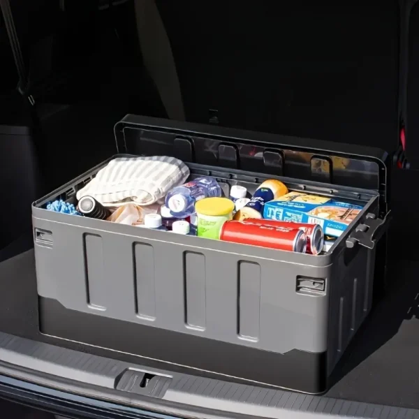 Large Camping Storage Box Extra Car Trunk Box Portable Waterproof Large Car Seat Storage Case Folding Outdoor Organizer Plastic 2