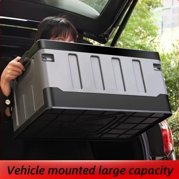 Large Camping Storage Box Extra Car Trunk Box Portable Waterproof Large Car Seat Storage Case Folding Outdoor Organizer Plastic 5
