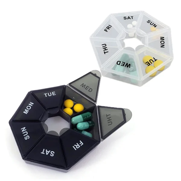 1Pcs Pill Case Plastic 7 Days Tablet Candy Box Portable Storage Tablet Holder Travel Organizer Pill Dispenser Container 2