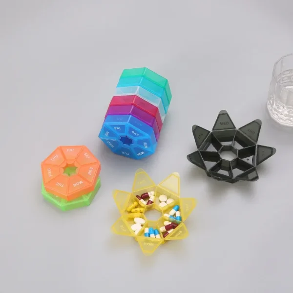 1Pcs Pill Case Plastic 7 Days Tablet Candy Box Portable Storage Tablet Holder Travel Organizer Pill Dispenser Container 4