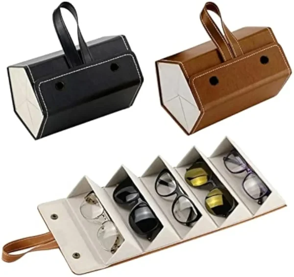 Creative Premium Travel Sunglasses Case 2/3/4/5/6 Multi-Slot Eyeglasses Storage Display Hexagonal Portable Glasses Organizer 1