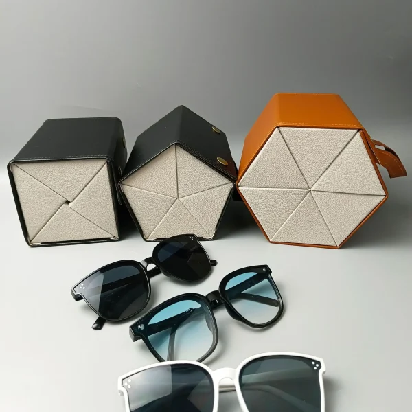 Creative Premium Travel Sunglasses Case 2/3/4/5/6 Multi-Slot Eyeglasses Storage Display Hexagonal Portable Glasses Organizer 2