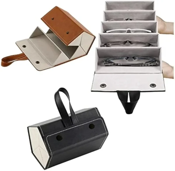 Creative Premium Travel Sunglasses Case 2/3/4/5/6 Multi-Slot Eyeglasses Storage Display Hexagonal Portable Glasses Organizer 4