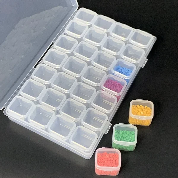 28/56 Grids DIY Diamond Painting Tools Storage Box Diamond Embroidery Accessories Organizer Case Painting Storage Containers 2